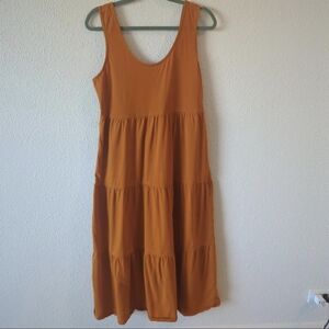 J Crew sleeveless pumpkin orange maxi dress size medium